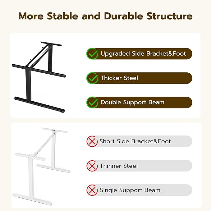 51" Reversiable L-Shaped Electric Standing Desk Adjustable Height Gaming Stand - Image 4