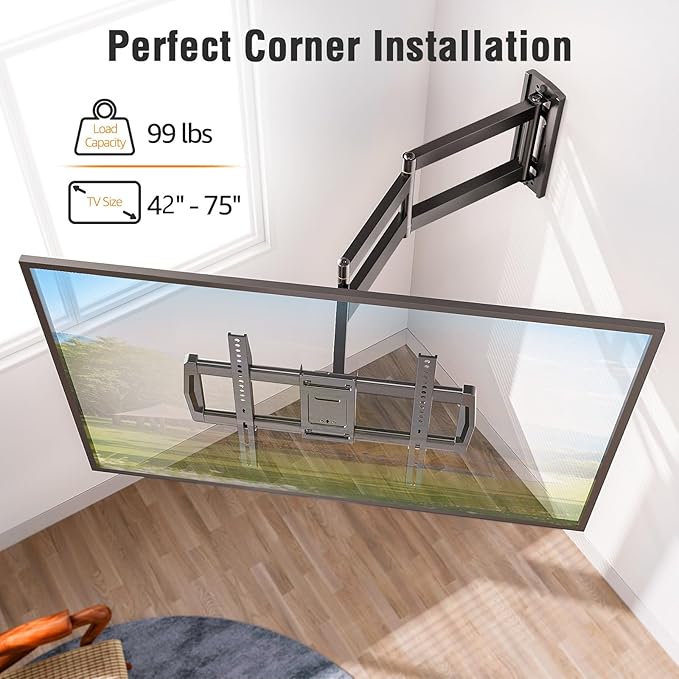 ELIVED Long Arm TV Wall Mount for Most 42-75 Inch TVs, 37.9 Inch Long Extension - Image 6