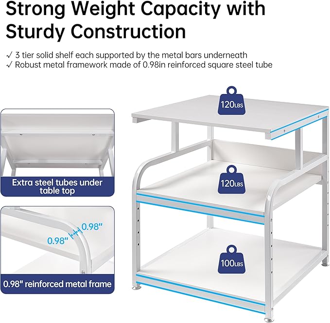 Printer Stand, 25.6" x 23.6" x 30.9" Extra Large Printer Table - Image 3