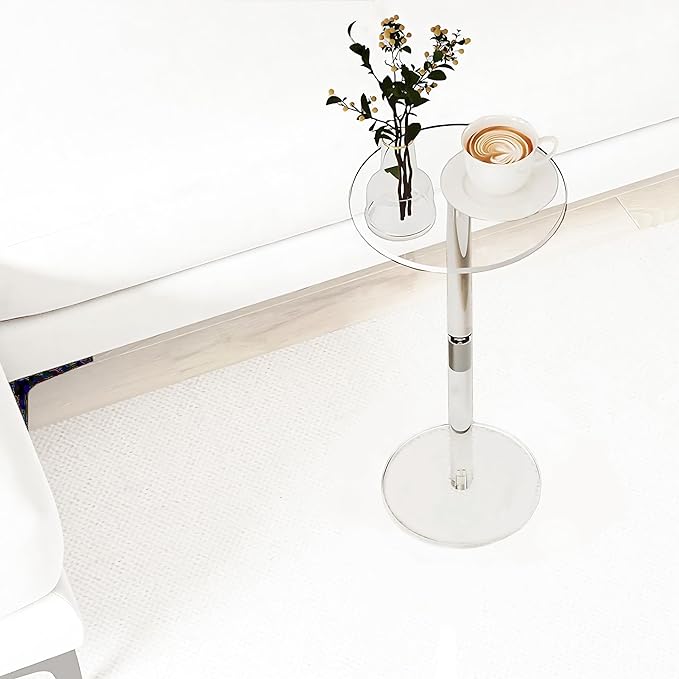 Small Drink Table, Acrylic Side Table, End Table by QIXIN