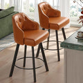 Tatub 26“ Brown Swivel Bar Stools Set of 2, Counter Height Bar Stools by Tatub