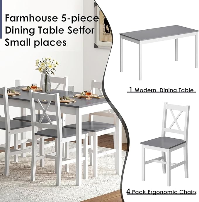 sogesfurnituer 5 Piece Kitchen Dining Room Table Sets - Image 5
