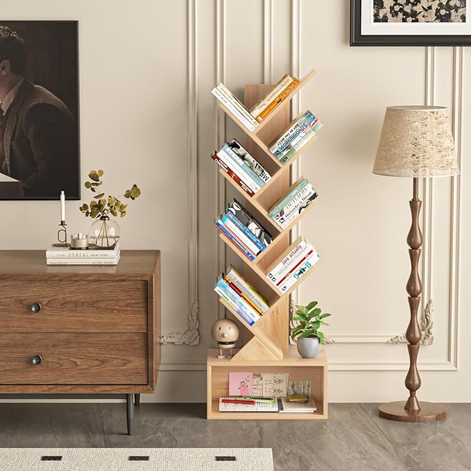 9 Tier Tree Bookshelf, Christmas Green Bookcase - Image 6