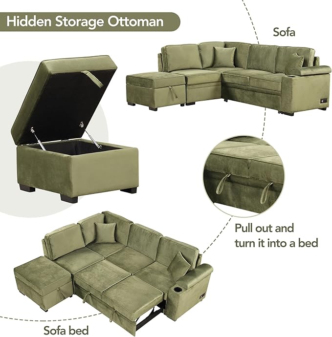 Ball & Cast Sleeper Sofa Bed L Shaped Couch - Image 5