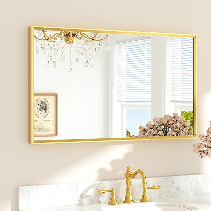 TETOTE Brushed Gold Vanity Mirror by TETOTE