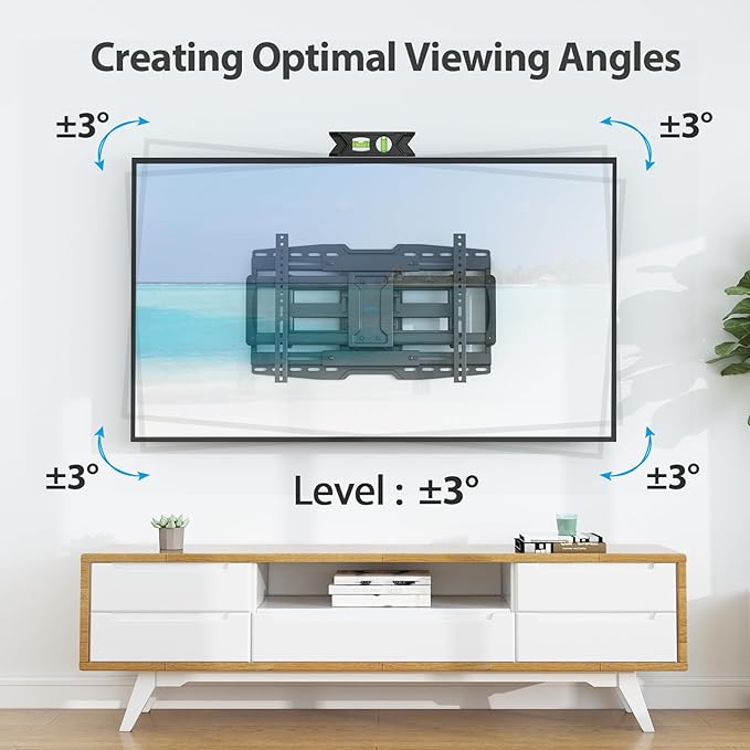 32-90" Full Motion Sliding TV Wall Mount, Fits 16" 18" 24" Wood Studs, Wall - Image 5
