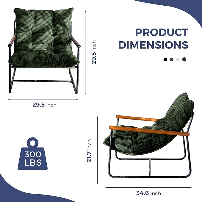 MAXYOYO Modern Accent Chair, Comfy Living Room Chair - Image 2
