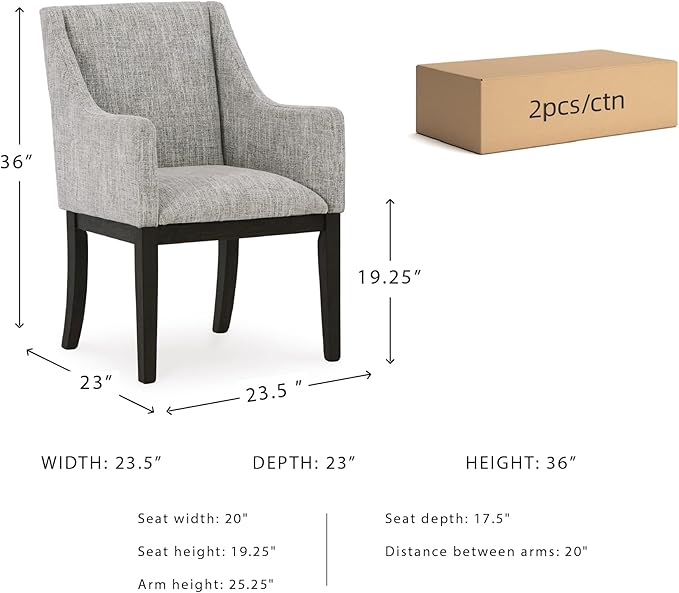 Signature Design by Ashley Burkhaus Traditional Dining Upholstered Arm Chair - Image 3