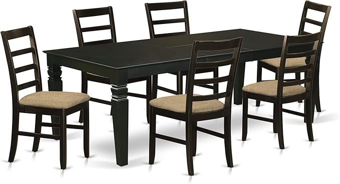 East West Furniture LGPF7-BLK-C 7 Piece Kitchen Table Set Consist of a by EastWestFurniture