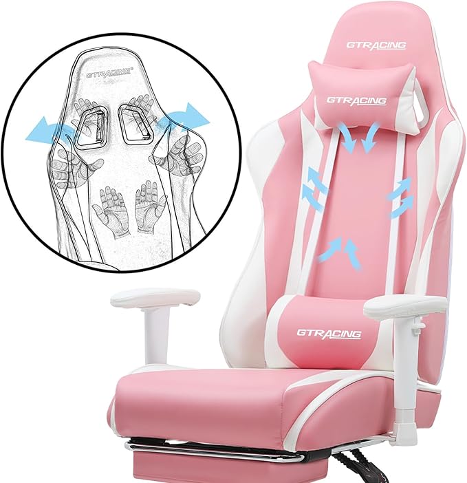 GTRACING Gaming Chair with Footrest, Ergonomic Computer Game Desk Chair - Image 7