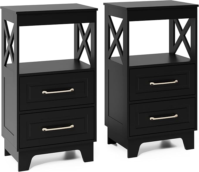 Tall Nightstand Set of 2 Side Table - Image 9