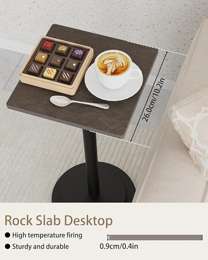 Versatile End Table with Metal Base, Height Adjustable, Vintage Square Indoor - Image 5
