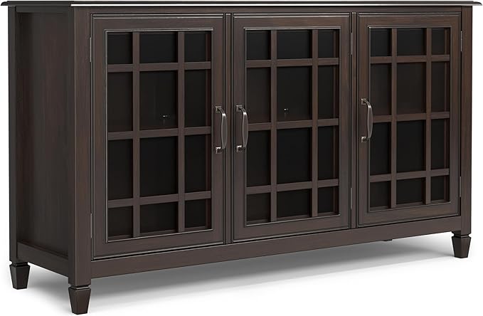 SIMPLIHOME Connaught SOLID WOOD 60 inch Wide Traditional Wide Storage Cabinet by SimpliHome