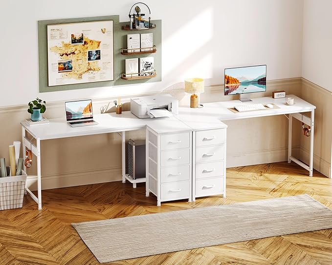 Casaottima L Shaped Desk with 4 Drawers, Reversible Kids Study Table with CPU - Image 6