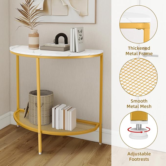 Entry Table Narrow Livingroom Furniture: 2 Tier Modern Console Table - Image 6