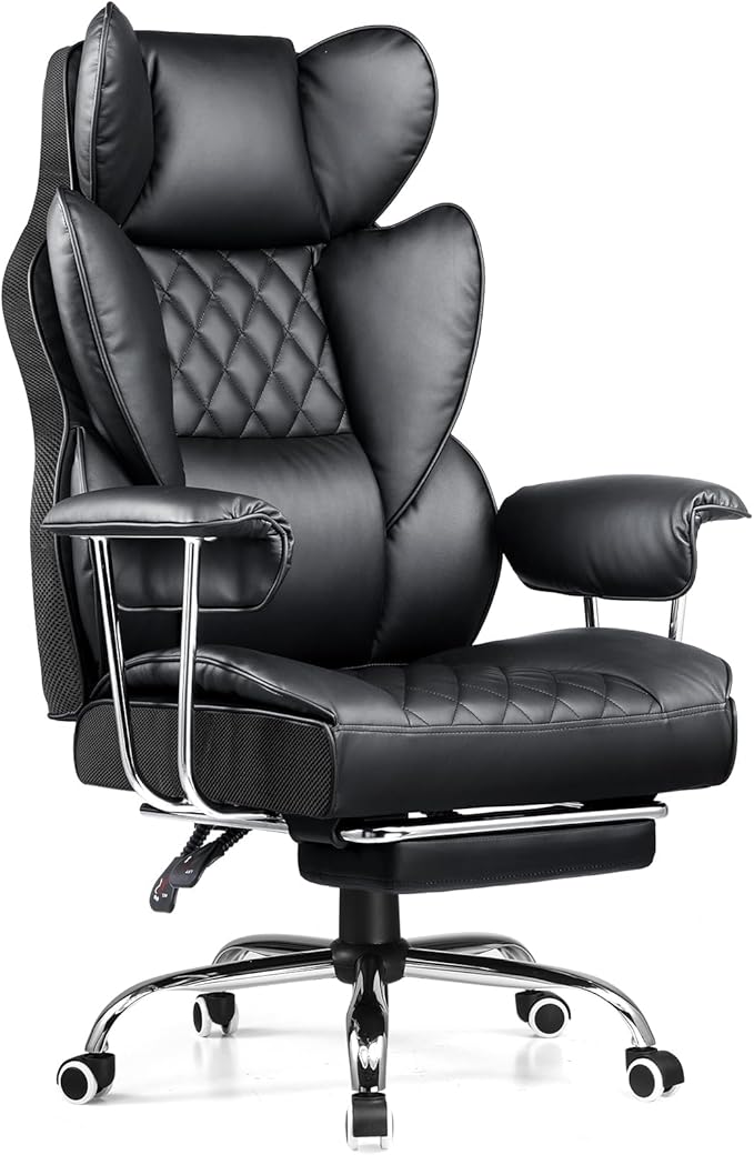 COMHOMA Big and Tall Office Chair, High Back Leather Gaming Chair by ComHoma