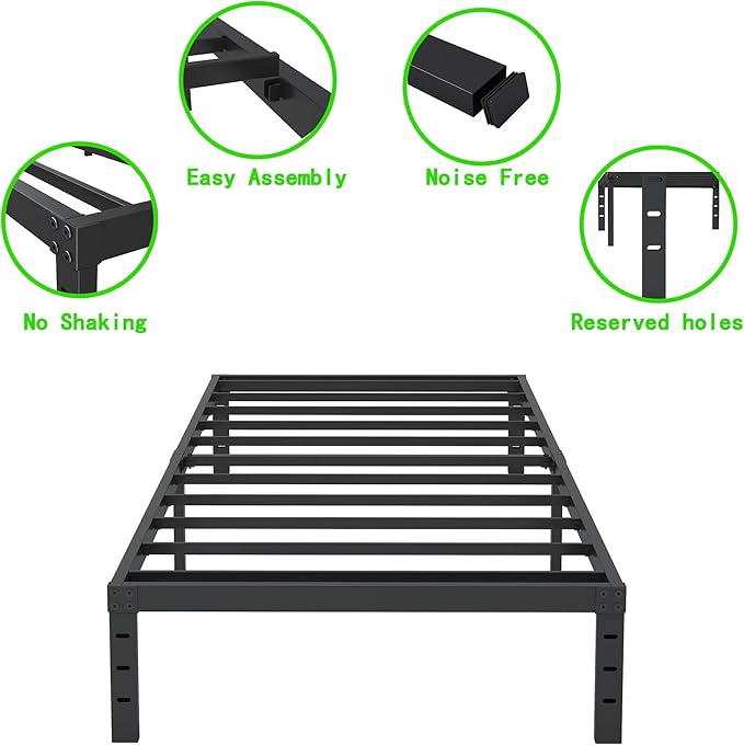 12 Inch Twin XL Size Bed Frames, Heavy Duty Metal Bed Frame Twin XL, No Box - Image 4