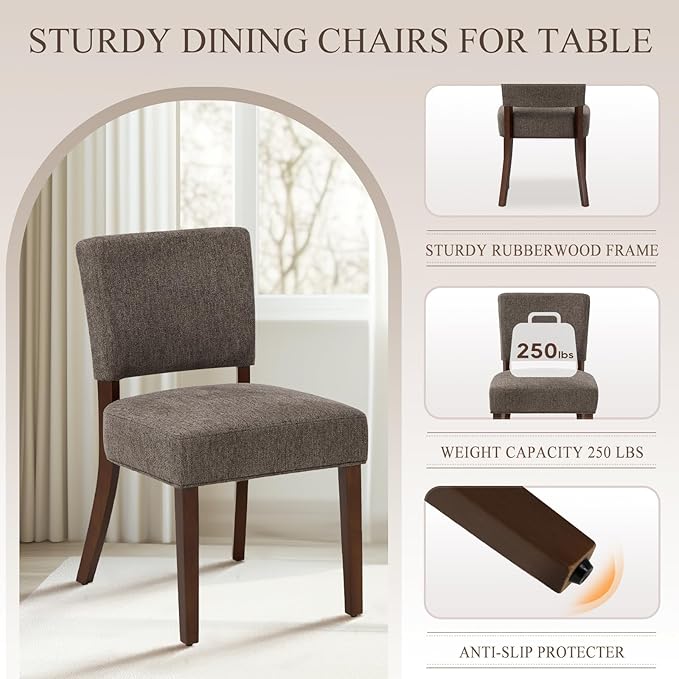COLAMY Mid Century Modern Dining Chairs Set of 4, Upholstered Kitchen Chairs - Image 4