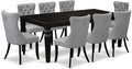East West Furniture LGDA9-BLK-27 9 Piece Kitchen Set Consists of a Rectangle by EastWestFurniture