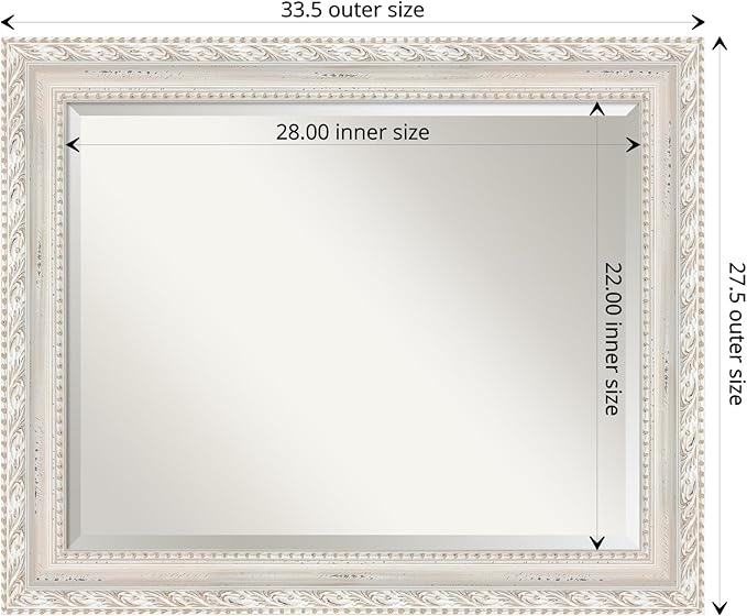 Amanti Art White Bathroom Mirror - Image 4