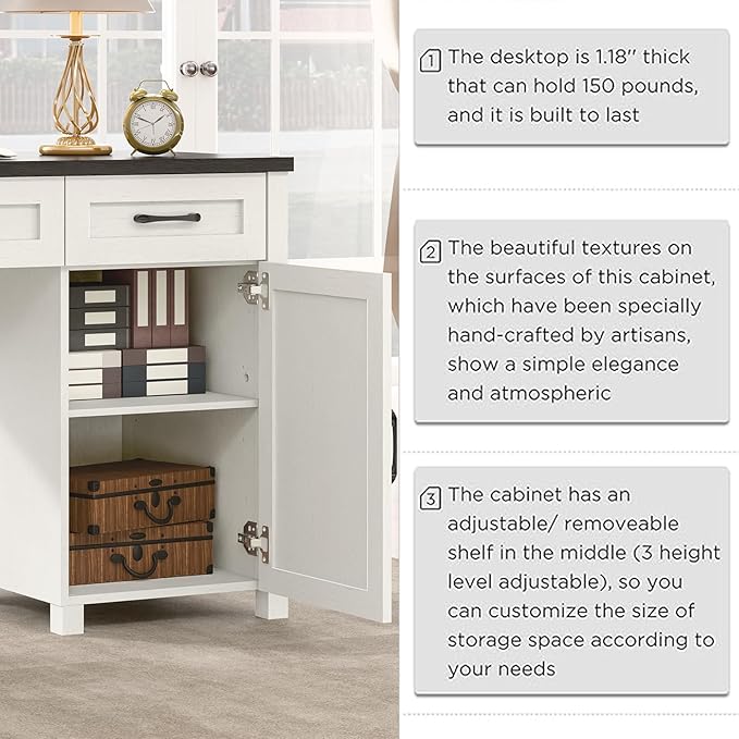 Farmhouse 47" Executive Desk, Computer Desk - Image 6