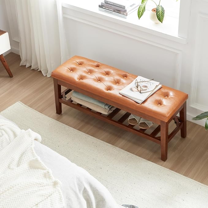 Upholstered Shoe Bench Entryway Bench - Image 4
