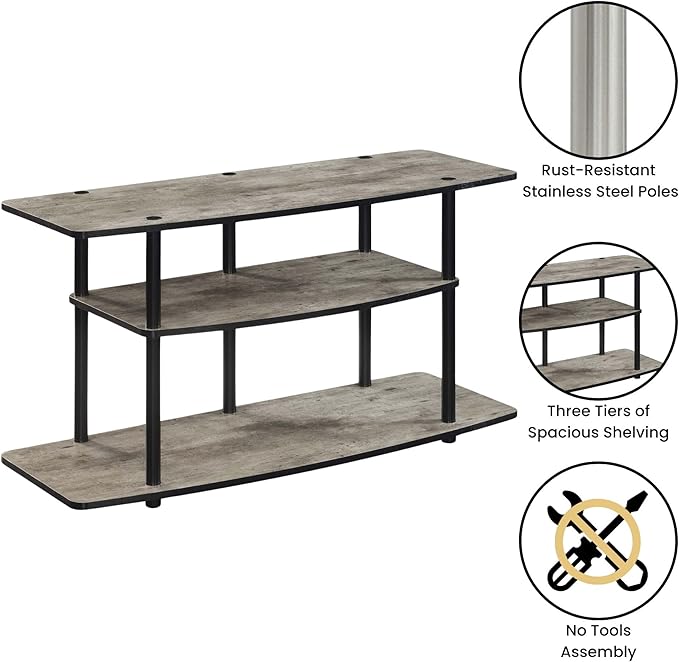 Convenience Concepts Designs2Go No Tools 3-Tier Wide TV Stand 42" - Image 5