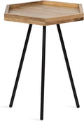 Kate and Laurel Kashvi Modern Hexagon Side Table; 17 x 15 x 20 Natural Wood and by KateandLaurel