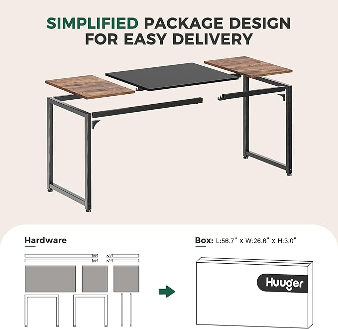 Huuger 78.7 Inch Office Computer Desk - Image 8