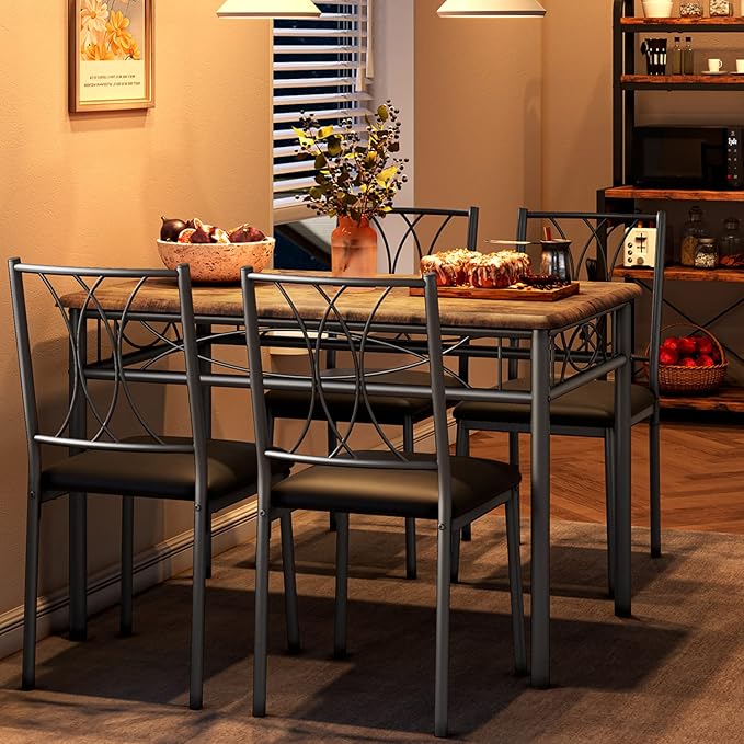 Dining Table Set for 4, Compact Kitchen Table - Image 3