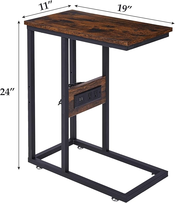 VECELO C Shaped End Side Table - Image 9
