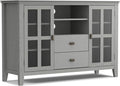 SIMPLIHOME Artisan SOLID WOOD 53 inch Wide Contemporary TV Media Stand in Fog by SimpliHome