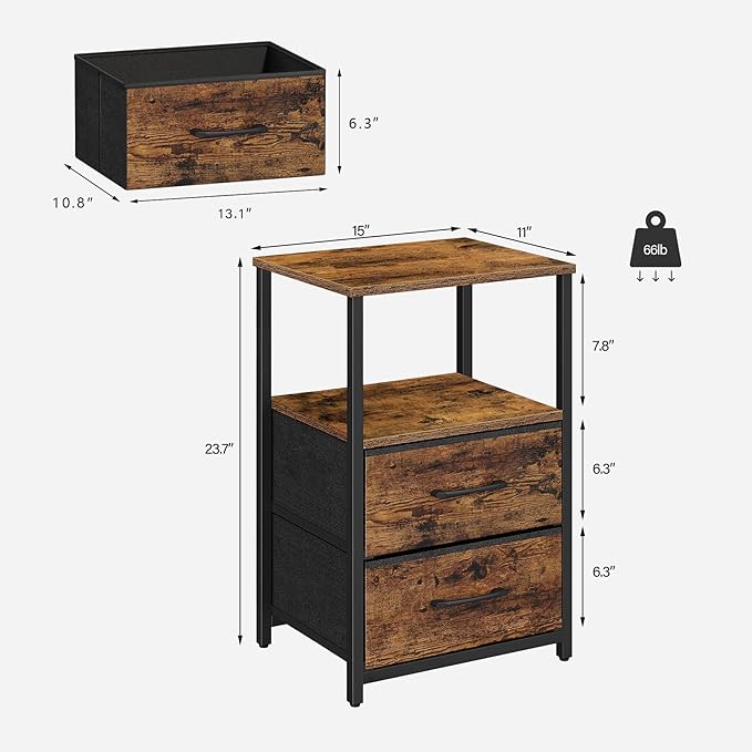 TUTOTAK End Table, Night Stand, Side Table, Nightstand - Image 3