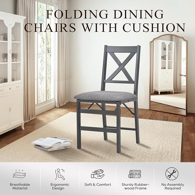 COLAMY Folding Dining Chairs Set of 2, Foldable Chairs - Image 6