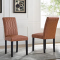 VECELO Upholstered Dining Chairs Set of 2, Modern PU Leather Accent Parsons by VECELO