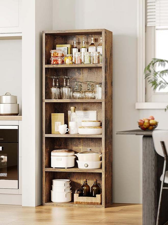Casaottima 5-Tier Open Bookshelf and Bookcase, Floor Standing Display Storage - Image 8