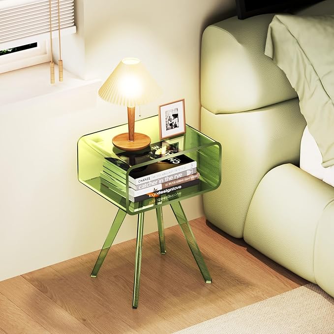 Acrylic Side Table, Acrylic Nightstand Bedside Table - Image 6