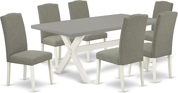 East West Furniture X097EN206-7 7 Piece Dining Room Table Set Consist of a by EastWestFurniture