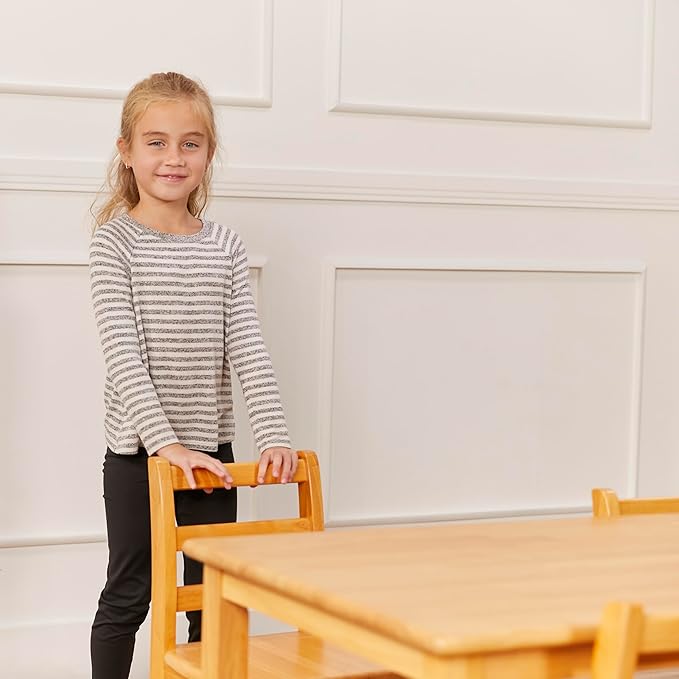 ECR4Kids 24in x 48in Rectangular Hardwood Table and Chair Set, 12in Seat Height - Image 9
