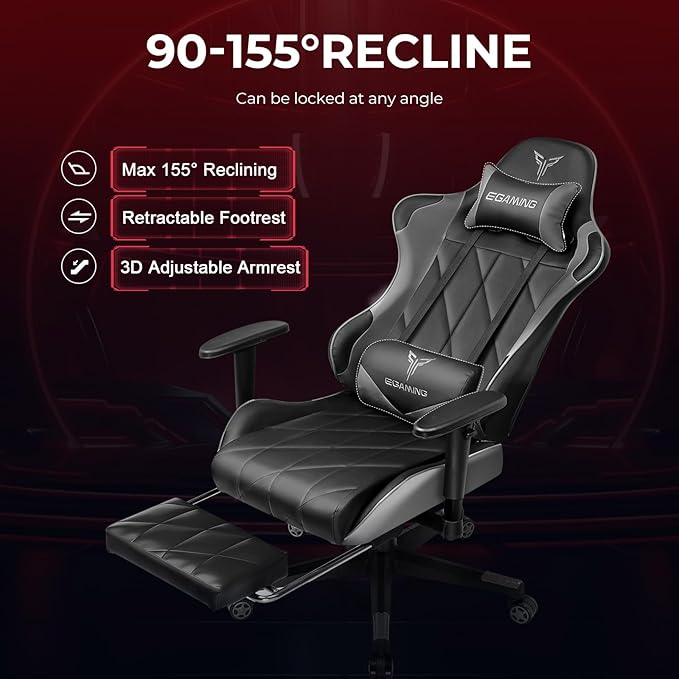 Gaming Chair with 3D Adjustable Armrests, Cow Print Design, Ergonomic Office - Image 5