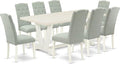 East West Furniture V027CE215-9 9 Piece Dining Table Set Includes a Rectangle by EastWestFurniture