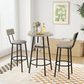 3 Pieces Round Bar Table Set, Small Dining Table by Zevemomo