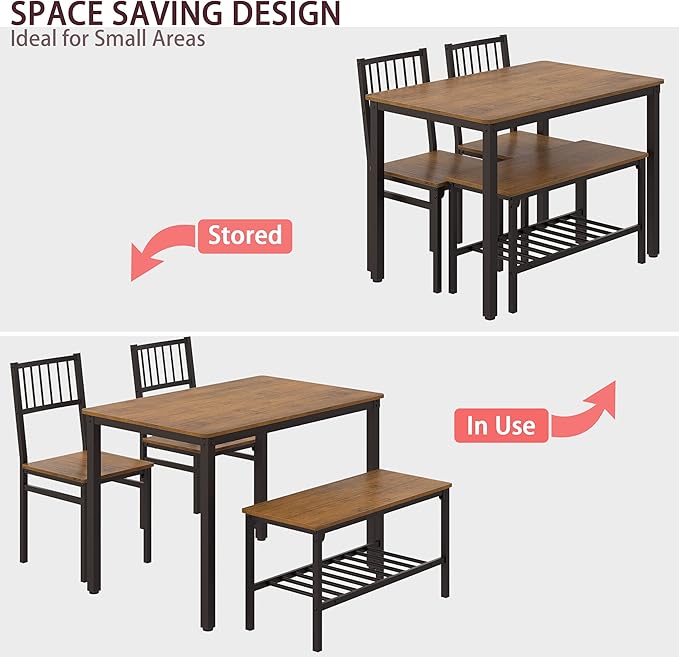 Teraves Dining Table Set for 4/Computer Desk, Kitchen Table - Image 6