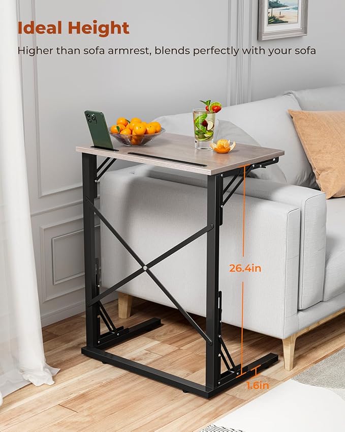 21''Wx28''H Folding TV Tray for Eating, Small Foldable C-Shaped Tray Table - Image 8