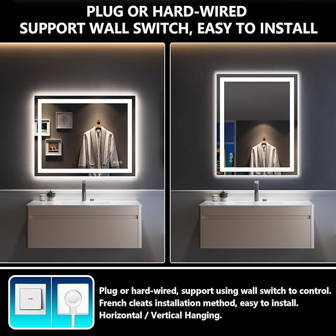 40x32 Inch LED Bathroom Mirror - Image 7
