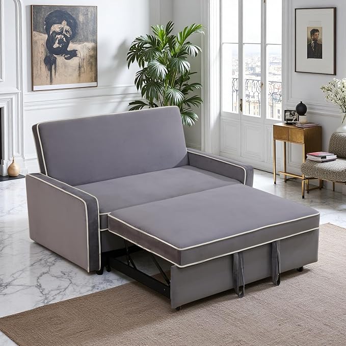 53 Inch Convertible Pull Out Sofa Bed, Sleeper Couch - Image 7