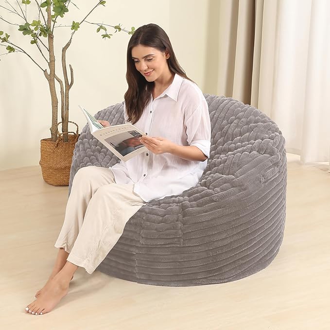3FT Memory Foam Bean Bag Chair for Adults/Teens, Bean Bag Sofa - Image 5