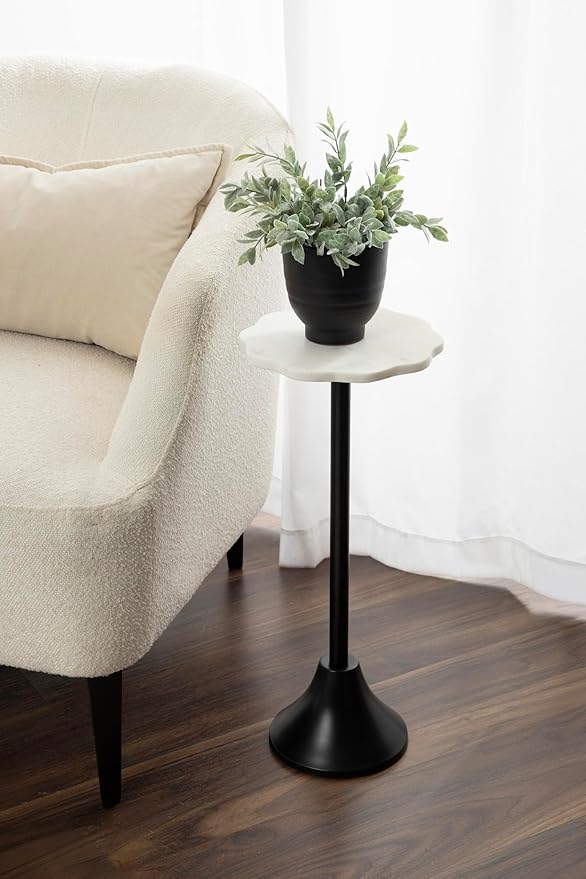 Kate and Laurel Sanzo Modern Pedestal Drink Table, Decorative End Table - Image 2