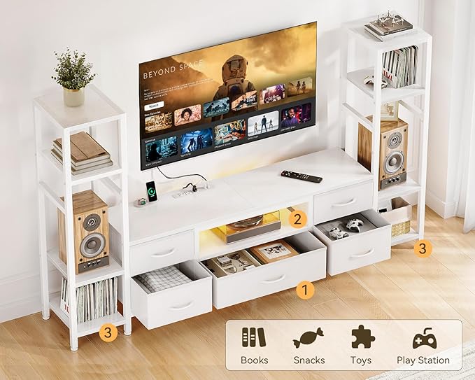 Casaottima 71" TV Stands for 43, 55 Inch TV Entertainment Center - Image 7
