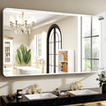 48 x 30 Inch Silver Bathroom Mirror, Rectangular Wall Mounted Shatterproof by EASLY